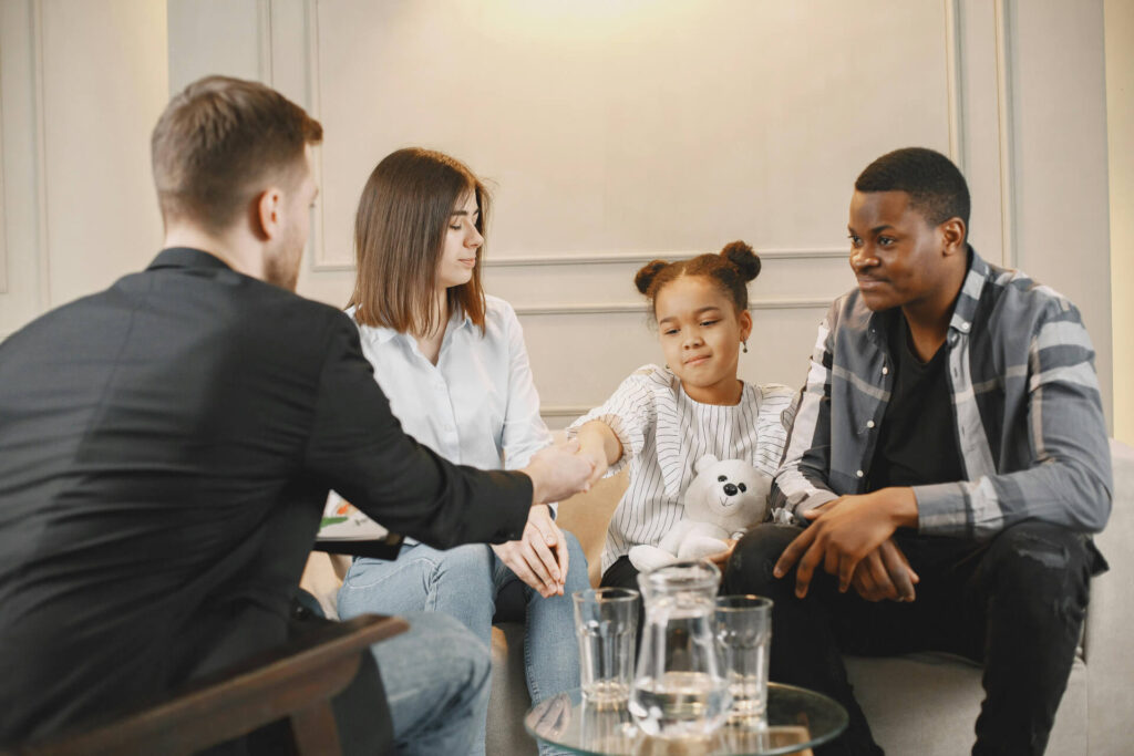 A family in a therapy session