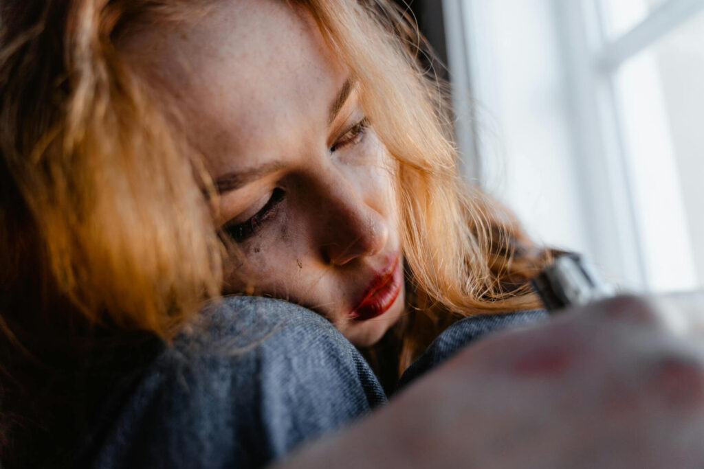 A teen female sad